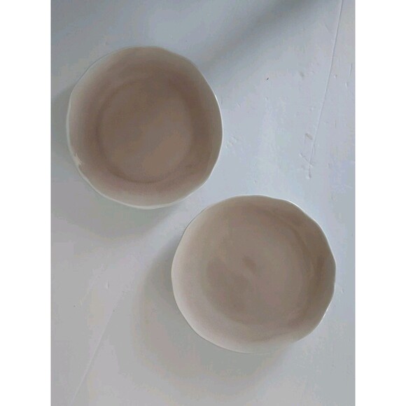 Mikasa Dahlia Stoneware Blush Pink Curved Salad Plates - Set of 2 - 8" - Picture 1 of 3